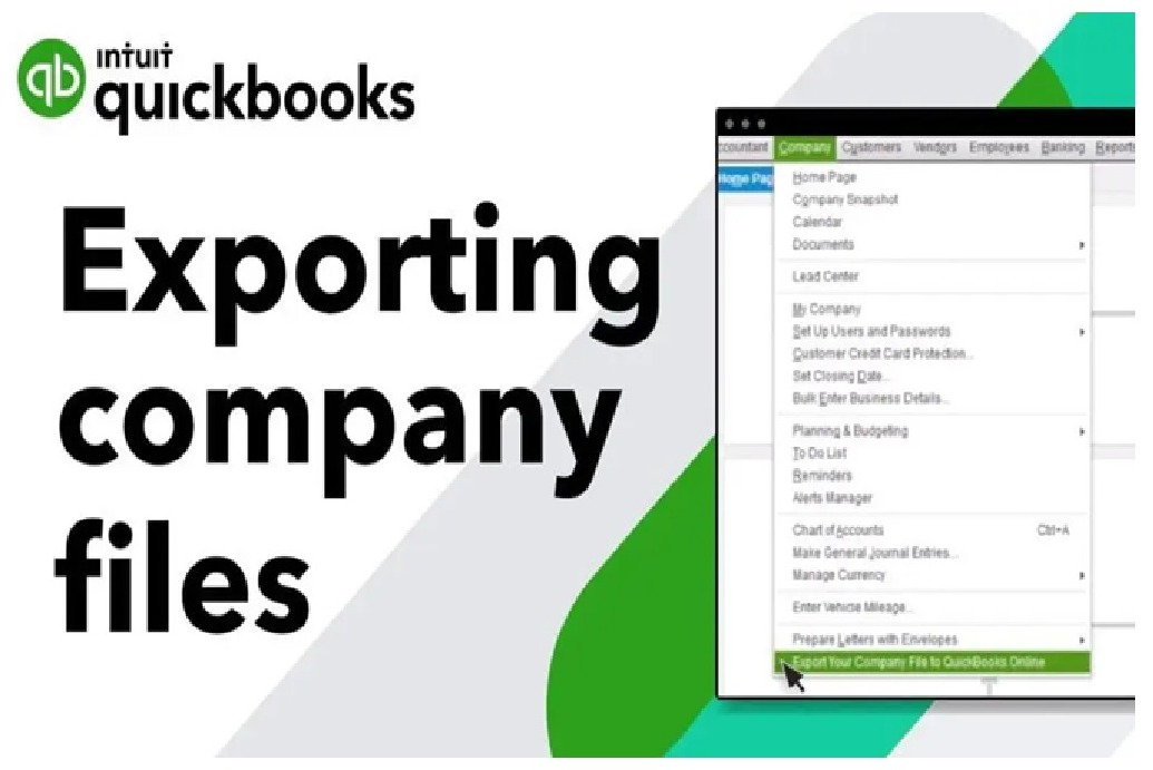 QuickBooks Desktop menu path to export a company file to QuickBooks Online