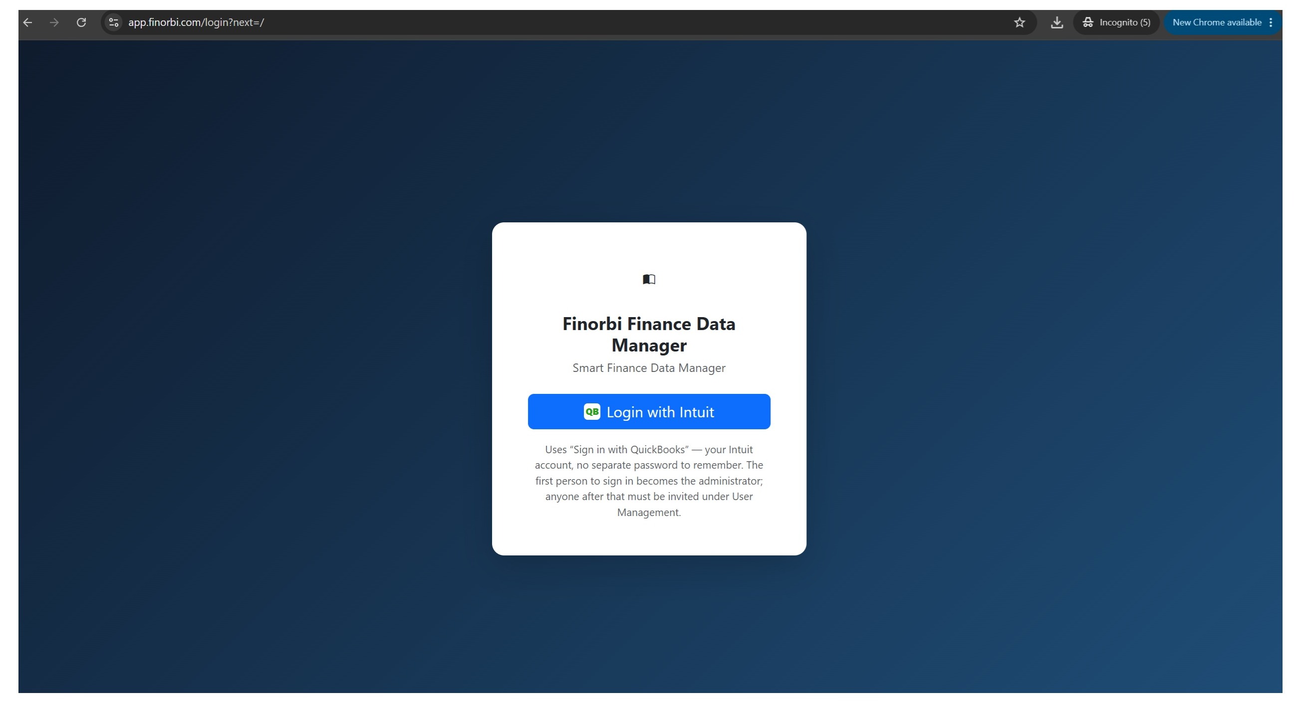 Logging in to QuickBooks Online via Intuit's official OAuth authorization screen